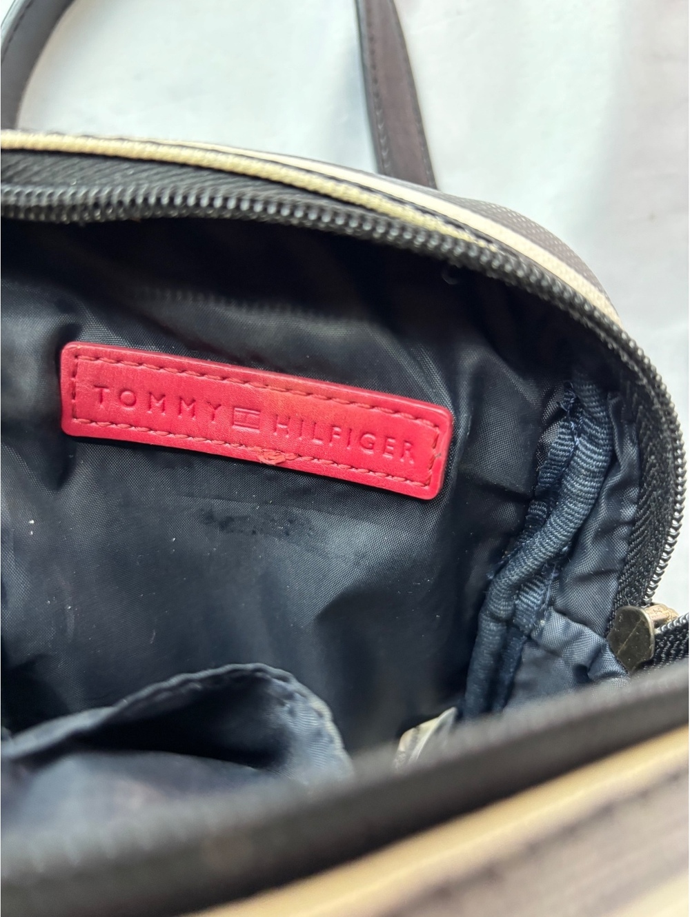 Tommy Hilfiger Black and White Striped Crossbody Bag - Picture 9 of 9